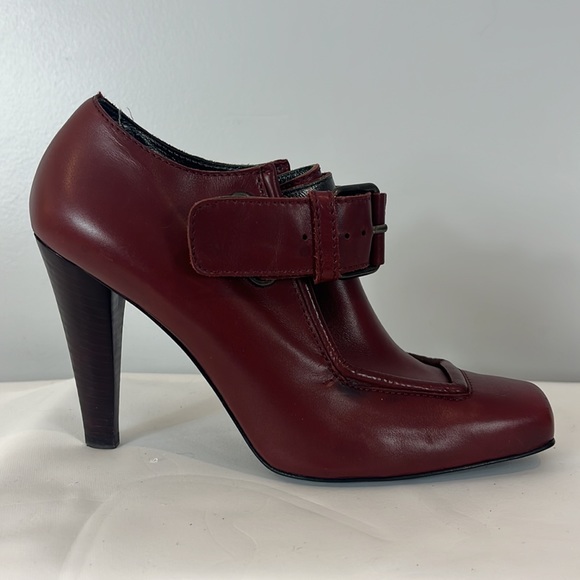Bruno Frisoni Shoes - Bruno Frisoni Wine Coloured Leather Heels with Square Toe Made in Italy